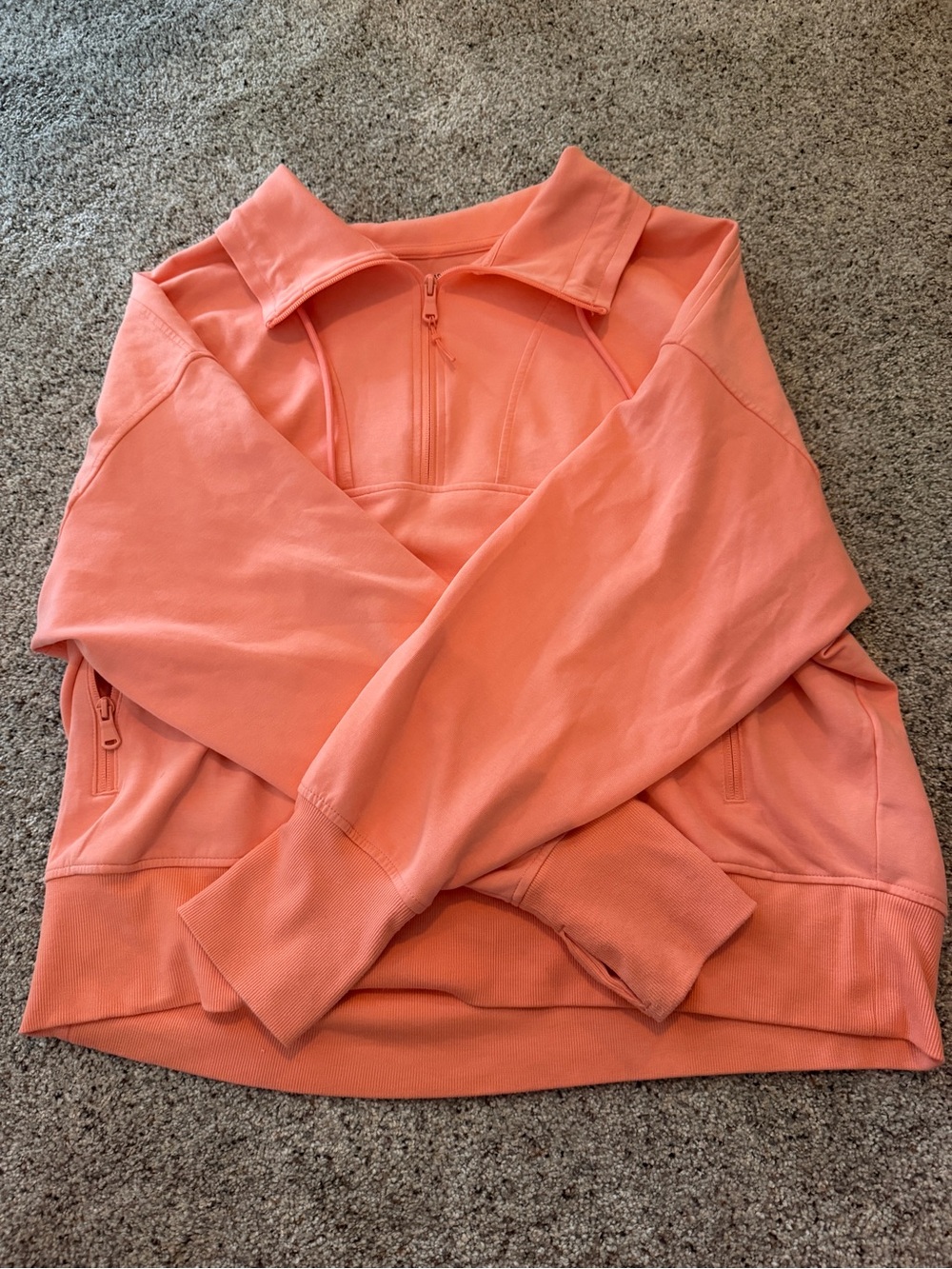 Old Navy Coral Half-Zip Pullover Sweatshirt